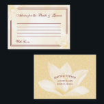 Ethereal Champagne Magnolia結婚の アドバイスカード<br><div class="desc">のアドバイス結婚カードは、抽象芸術フローラの背景に繊細なアイボリーのマグノリアの花を同じ色合いで描き、書道の台本に「新郎新婦のためのアドバイス」と題し、2つの薄いエレガントに囲ま縁どれてる。背面には、グリッターの背景に名前、日付、市と州フェイク、およびアイボリーのマグノリア（好きなように取り外し可能）が表示されます。さらにカスタマイズするには、「パーソナライズ」リンクを使用しクリックて、このテンプレートを変更するために当社のデザインツールを使用する。</div>