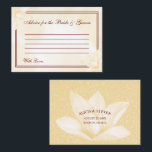 Ethereal Champagne Magnolia結婚の アドバイスカード<br><div class="desc">のアドバイス結婚カードは、抽象芸術フローラの背景に繊細なアイボリーのマグノリアの花を同じ色合いで描き、書道の台本に「新郎新婦のためのアドバイス」と題し、2つの薄いエレガントに囲ま縁どれてる。背面には、グリッターの背景に名前、日付、市と州フェイク、およびアイボリーのマグノリア（好きなように取り外し可能）が表示されます。さらにカスタマイズするには、「パーソナライズ」リンクを使用しクリックて、このテンプレートを変更するために当社のデザインツールを使用する。</div>