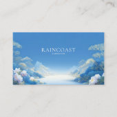 Ethereal Chinoiserie Blue Landscape White Floral 名刺 (正面)