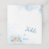 Ethereal Coastal Romance Seashells Beach Wedding プレイスカード (外部開封)