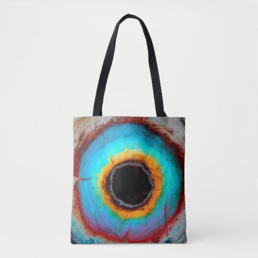 Ethereal Cosmic Eye Universum鮮やか抽象芸術 トートバッグ (正面)