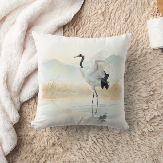 Ethereal Crane Elegance クッション (ブランケット)