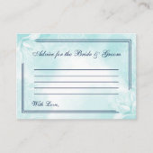 Ethereal Crystal Blue Magnolia結婚の アドバイスカード (正面)