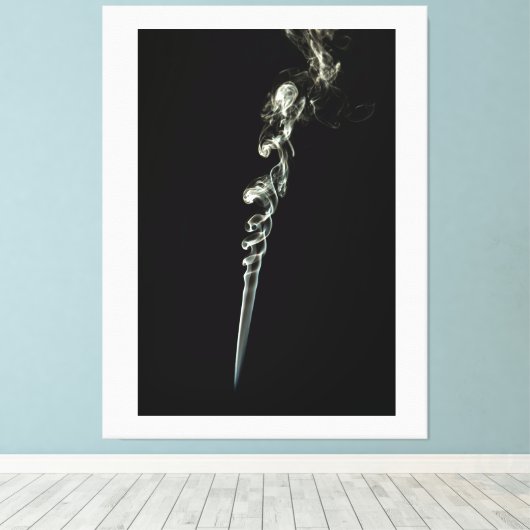 Ethereal Dance of Incense Smoke キャンバスプリント (インサイチュ (ウッドフロア))