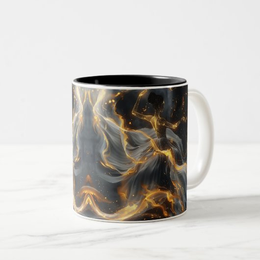 Ethereal Dance Of Light, Enchanting Art, Gift for  ツートーンマグカップ (正面右)