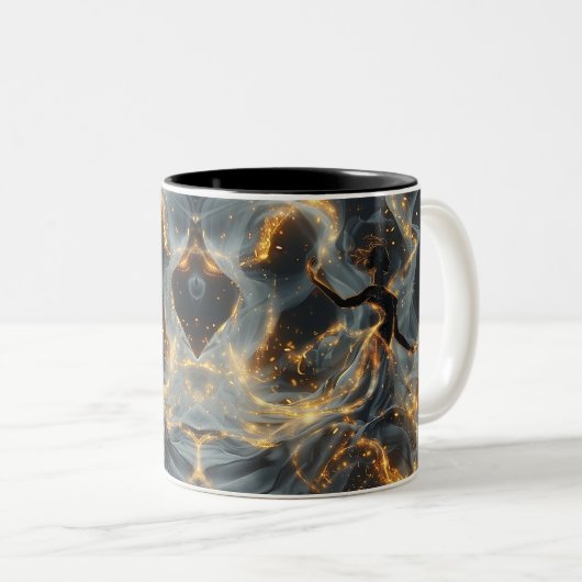 Ethereal Dance Of Light, Enchanting Art, Gift for  ツートーンマグカップ (正面右)