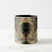 Ethereal Dance Of Light, Enchanting Art, Gift for ツートーンマグカップ (中央)