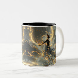 Ethereal Dance Of Light, Enchanting Art, Gift for  ツートーンマグカップ