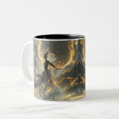 Ethereal Dance Of Light, Enchanting Art, Gift for  ツートーンマグカップ (正面左)