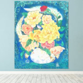 Ethereal Dove Bloom キャンバスプリント (インサイチュ (ウッドフロア))