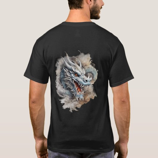 Ethereal Dragon:ミニマルTシャツアート Tシャツ (裏面)
