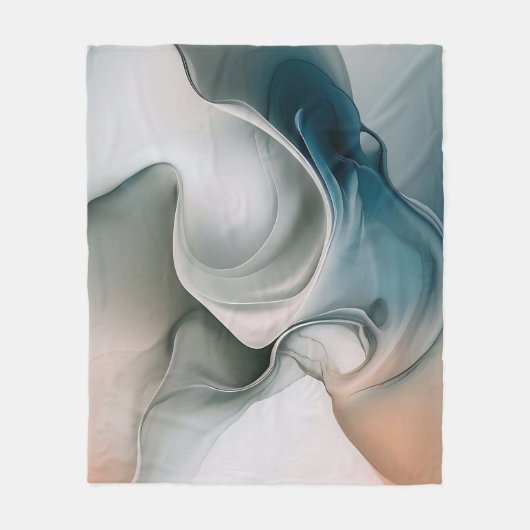 Ethereal Dreamscape:穏やかな抽象芸術 フリースブランケット (正面)