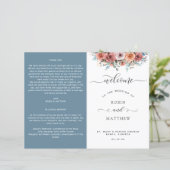 Ethereal Dusty Blue、フローラ結婚式 プログラム (スタンド正面)