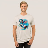 Ethereal Echo – デジタルアートTシャツ トライブレンドＴシャツ (正面全面)