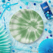 Ethereal Echoes：ソフトグリーンのタイ染料紙プレート ペーパープレート (パーティー)