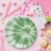 Ethereal Echoes：ソフトグリーンのタイ染料紙プレート ペーパープレート (パーティー)