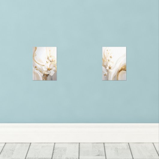 Ethereal Elegance: Abstract White Blooms with Flui (ウッドフロア)