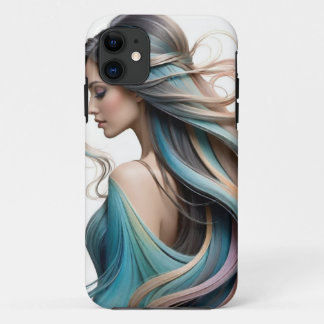Ethereal Elegance: AIデザインの美女 iPhone 11 ケース