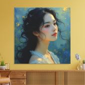 Ethereal Elegance - The Woman of Mystery キャンバスプリント (インサイチュ (リビング))