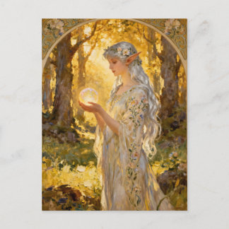 Ethereal Elf Maiden Art Nouveau Style ポストカード