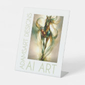 Ethereal Emerald Stallion Luminous Abstract Horse  台座サイン (正面)