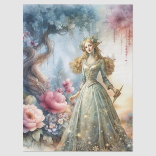 Ethereal Enchanted Heavenly Princess Decoupage 薄葉紙 (正面)