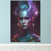 Ethereal Enigma：幻想的な虹色の女性 キャンバスプリント (インサイチュ (ウッドフロア))