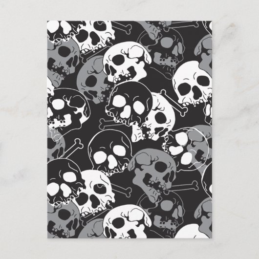 Ethereal Enigma:複雑なパターン(の模様が)あるスカルデザイン ポストカード (正面)