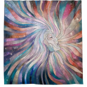 Ethereal Essence – モザイクアート シャワーカーテン (正面)