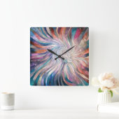 Ethereal Essence – モザイクアート スクエア壁時計 (ホーム)