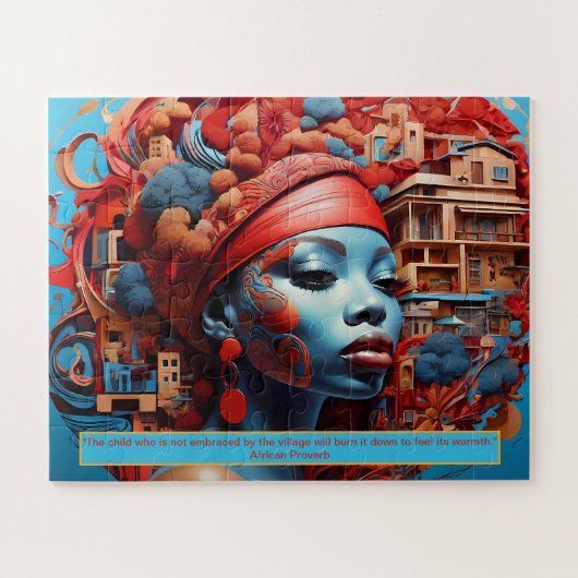 Ethereal Essence: African Dreams Portrait Motivate ジグソーパズル (横)