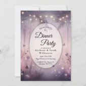 Ethereal Fairy Lights Forest Home Dinner Party 招待状 (正面)