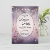 Ethereal Fairy Lights Forest Home Dinner Party 招待状 (スタンド正面)