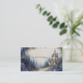 Ethereal Fairytale Castle Blue Floral Misty Forest 名刺 (スタンド正面)
