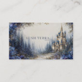 Ethereal Fairytale Castle Blue Floral Misty Forest 名刺 (正面)