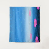 Ethereal Fantasy Lake with Floating Pink Lotus タペストリー (正面)