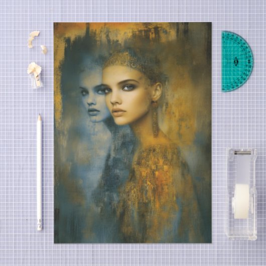 Ethereal Feminine Mystical Duality EW2L Decoupage 薄葉紙 (クラフト)