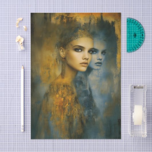 Ethereal Feminine Mystical Duality EW2R Decoupage 薄葉紙 (クラフト)