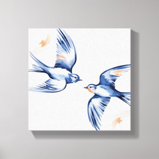 Ethereal Flight - Swallow Duo Canvas Art キャンバスプリント (正面)