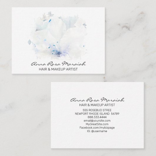 *~* Ethereal Flora Azalea Flowers白中性 名刺 (正面/裏面)