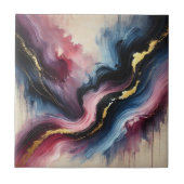 Ethereal Flow – Elegant Abstract Art Ceramic Tile タイル (正面)