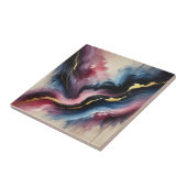 Ethereal Flow – Elegant Abstract Art Ceramic Tile タイル (側面)