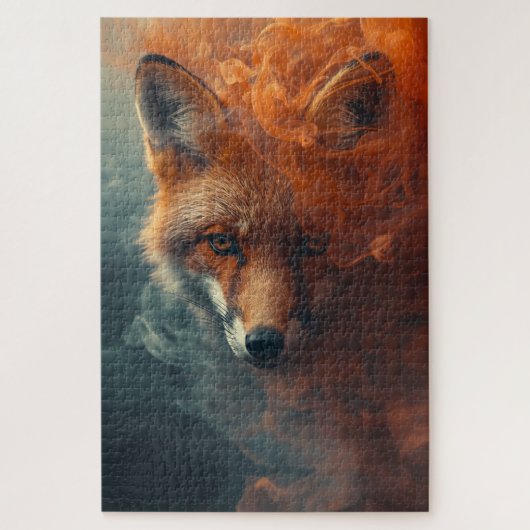 Ethereal Fox in Smoke & Mist – Mystical Puzzle ジグソーパズル (縦)