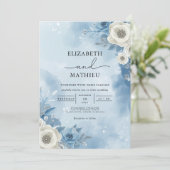 Ethereal Frost Floral Romance Wedding 招待状 (スタンド正面)