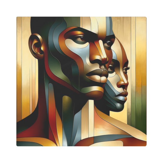 Ethereal Fusion -抽象芸術モダンメタルウォールアート メタルプリント (正面)