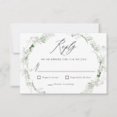 Ethereal Garden Greenery Botanical Wedding RSVP (正面)