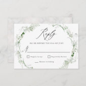 Ethereal Garden Greenery Botanical Wedding RSVP (正面/裏面)