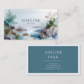 Ethereal Gold Dust Rocky Coast Abstract Landscape 名刺 (正面/裏面)