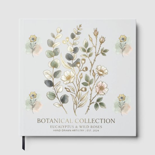 Ethereal Gold & Sage Botanical Collection ゲストブック (正面)