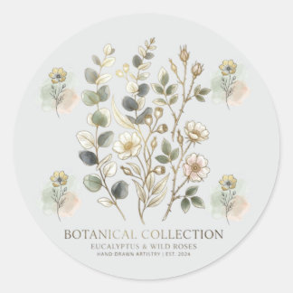 Ethereal Gold & Sage Botanical Collection ラウンドシール
